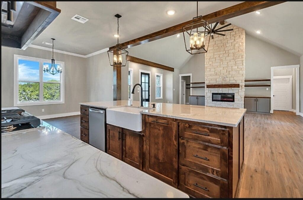 Larsen Homes & Consulting Waco Texas Open Concept Kitchen/Living