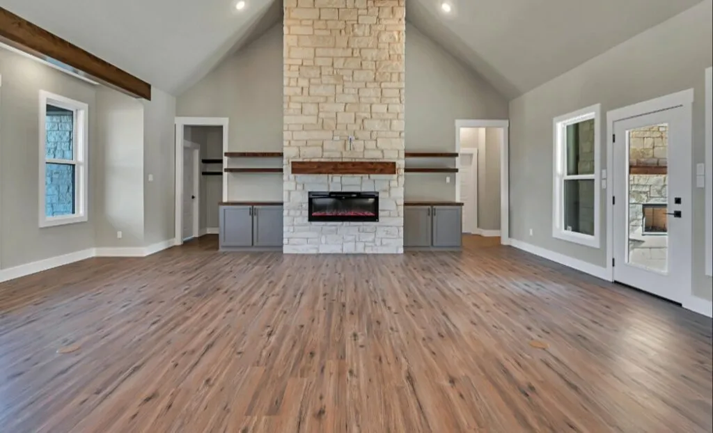 Larsen Homes & Consulting Waco Texas Living Area Stone Fireplace
